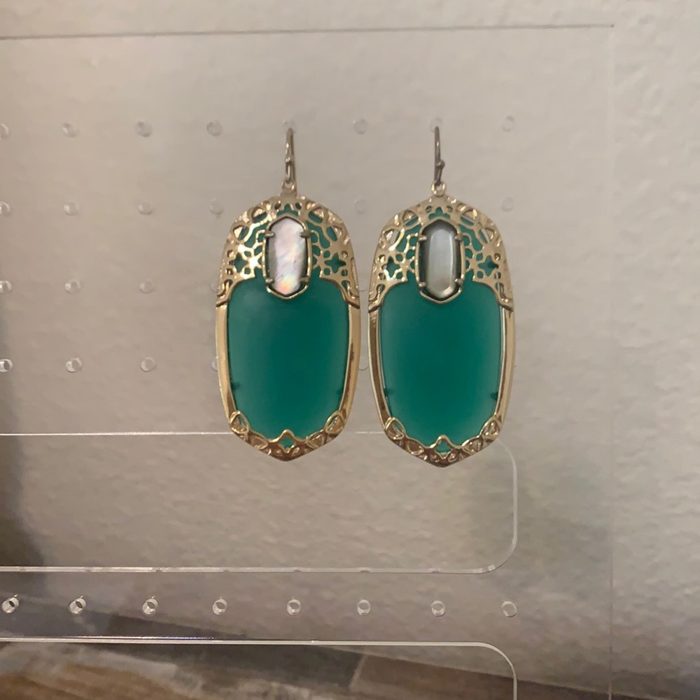 Green Kendra Scott earrings